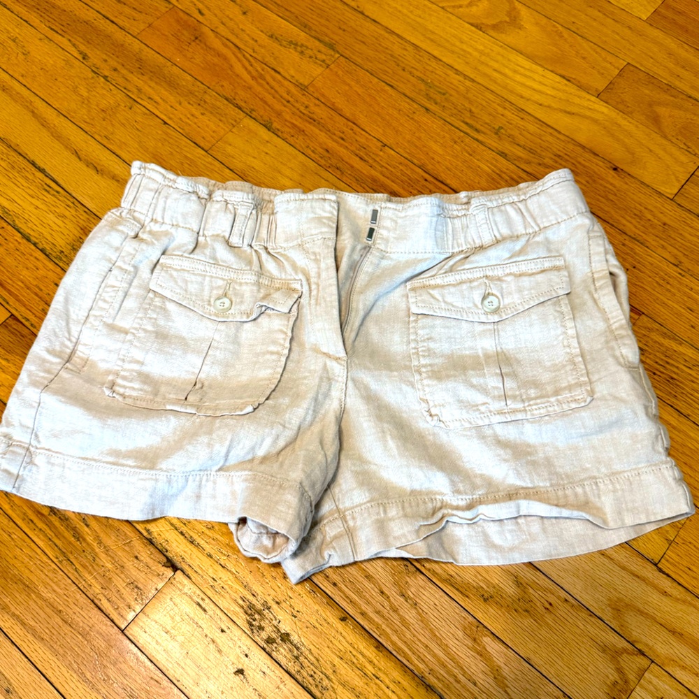 LOFT Women's Linen Cargo Shorts - Cream